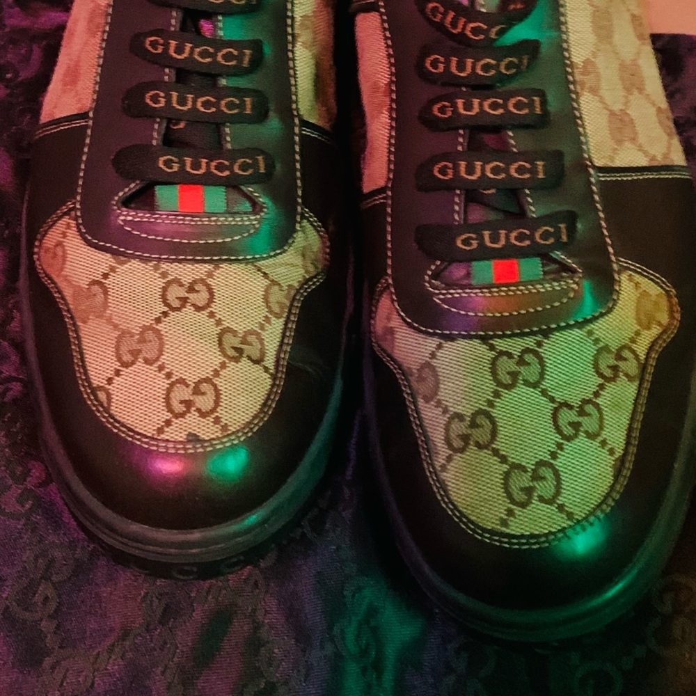 GUCCI FLORENCE MONOGRAM GG SIZE 12 SNEAKERS NEW - Picture 3 of 13